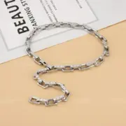 1V 19FW Monofram Chain Links 經典logo 竹節古巴項鍊 吊墜 銀色 白銅：圖片 6