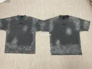 【預售】巴黎 BLC 23SS 胸口刺繡 背後大logo 重工破壞潑墨水洗 短袖T恤 水洗灰：圖片 14