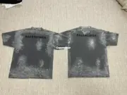 【預售】巴黎 BLC 23SS 胸口刺繡 背後大logo 重工破壞潑墨水洗 短袖T恤 水洗灰：圖片 15