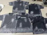 【預售】巴黎 BLC 23SS 胸口刺繡 背後大logo 重工破壞潑墨水洗 短袖T恤 水洗灰：圖片 16