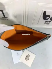 【預售】GOYAD SENAT Y字老花滿版logo 經典 手拿包公事包小包 帆布拼牛皮 棕黑色：圖片 8