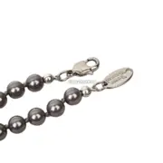 【現貨】Viv1enne Westwood mini bas relief choker 帶鑽星球浮雕 珍珠項鍊頸鍊 槍灰色：圖片 6