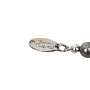 【現貨】Viv1enne Westwood mini bas relief choker 帶鑽星球浮雕 珍珠項鍊頸鍊 槍灰色：圖片 7