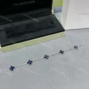 VCA 梵克雅* Alhambra 四葉草 限定款 彼得石 雷射 手環 手鍊 V金：圖片 7