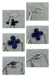 VCA 梵克雅* Alhambra 四葉草 限定款 彼得石 雷射 手環 手鍊 V金：圖片 10