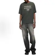 【預售】Acne Studios 25SS 水洗做舊經典logo 素面簡約 圓領純棉短袖T恤 褪色黑：圖片 3