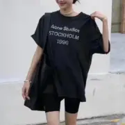 【預售】Acne Studios 25SS 水洗做舊經典logo 素面簡約 圓領純棉短袖T恤 褪色黑：圖片 6