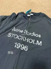 【預售】Acne Studios 25SS 水洗做舊經典logo 素面簡約 圓領純棉短袖T恤 褪色黑：圖片 8