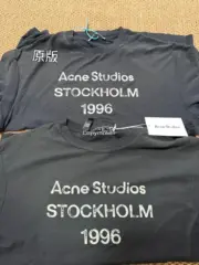 【預售】Acne Studios 25SS 水洗做舊經典logo 素面簡約 圓領純棉短袖T恤 褪色黑：圖片 9