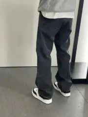 CELIN 22FW Wesley 小破壞水洗做舊 經典款 直筒牛仔褲 長褲 丹寧 黑色：圖片 4