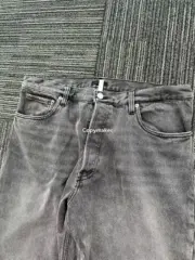 PRA 24SS 素色簡約 三角標小logo 水洗黑灰色 牛仔褲工裝褲長褲 賽絡紡面料：圖片 7