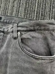 PRA 24SS 素色簡約 三角標小logo 水洗黑灰色 牛仔褲工裝褲長褲 賽絡紡面料：圖片 8