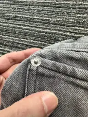 PRA 24SS 素色簡約 三角標小logo 水洗黑灰色 牛仔褲工裝褲長褲 賽絡紡面料：圖片 11