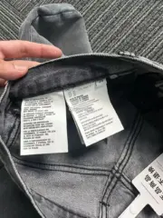 PRA 24SS 素色簡約 三角標小logo 水洗黑灰色 牛仔褲工裝褲長褲 賽絡紡面料：圖片 14