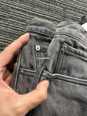 PRA 24SS 素色簡約 三角標小logo 水洗黑灰色 牛仔褲工裝褲長褲 賽絡紡面料：圖片 20