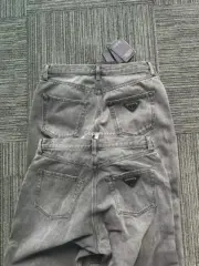 PRA 24SS 素色簡約 三角標小logo 水洗黑灰色 牛仔褲工裝褲長褲 賽絡紡面料：圖片 25