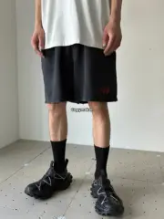 【現貨】巴黎 BLC 22SS 經典 麥穗刺繡小破壞 短褲棉褲運動褲休閒褲 水洗黑：圖片 3