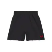 【現貨】巴黎 BLC 22SS 經典 麥穗刺繡小破壞 短褲棉褲運動褲休閒褲 水洗黑