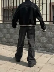 【現貨】Acne Studios 24ss 復古水洗做舊綁帶多口袋 寬鬆直筒工裝褲長褲：圖片 6