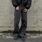 【現貨】Acne Studios 24ss 復古水洗做舊綁帶多口袋 寬鬆直筒工裝褲長褲：圖片 7