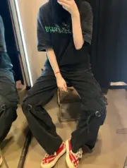 【現貨】Acne Studios 24ss 復古水洗做舊綁帶多口袋 寬鬆直筒工裝褲長褲：圖片 12