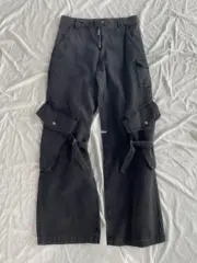 【現貨】Acne Studios 24ss 復古水洗做舊綁帶多口袋 寬鬆直筒工裝褲長褲：圖片 19