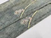 【預售】Acne Studios 25SS 蕾絲珍珠鍊條3D印花 牛仔褲工裝褲 1981M 男女同款：圖片 14