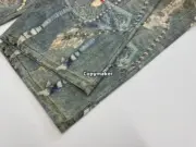 【預售】Acne Studios 25SS 蕾絲珍珠鍊條3D印花 牛仔褲工裝褲 1981M 男女同款：圖片 15