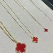 VCA 梵克雅* Alhambra 四葉草 貝母 瑪瑙 孔雀石 雷射 項鍊掛飾 V金：圖片 10