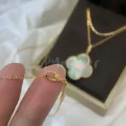 VCA 梵克雅* Alhambra 四葉草 貝母 瑪瑙 孔雀石 雷射 項鍊掛飾 V金：圖片 20