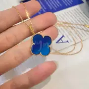 VCA 梵克雅* Alhambra 四葉草 貝母 瑪瑙 孔雀石 雷射 項鍊掛飾 V金：圖片 29