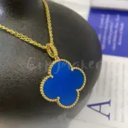 VCA 梵克雅* Alhambra 四葉草 貝母 瑪瑙 孔雀石 雷射 項鍊掛飾 V金：圖片 30