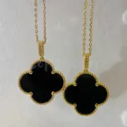 VCA 梵克雅* Alhambra 四葉草 貝母 瑪瑙 孔雀石 雷射 項鍊掛飾 V金：圖片 37