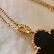 VCA 梵克雅* Alhambra 四葉草 貝母 瑪瑙 孔雀石 雷射 項鍊掛飾 V金：圖片 38