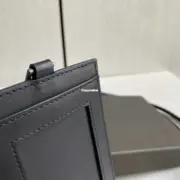 【預售】【雙11新品】BV家 Intrecciato編織 經典款 頭層牛皮 頸掛式證件套 卡片夾 卡套 黑色：圖片 15