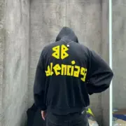 巴黎 BLC 23SS 秀款 膠帶 繃帶logo 水洗做舊 破壞 帽T連帽衛衣帽衫：圖片 5