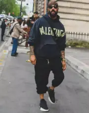 巴黎 BLC 23SS 秀款 膠帶 繃帶logo 水洗做舊 破壞 帽T連帽衛衣帽衫：圖片 6