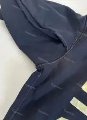 巴黎 BLC 23SS 秀款 膠帶 繃帶logo 水洗做舊 破壞 帽T連帽衛衣帽衫：圖片 12