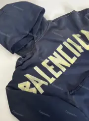 巴黎 BLC 23SS 秀款 膠帶 繃帶logo 水洗做舊 破壞 帽T連帽衛衣帽衫：圖片 13