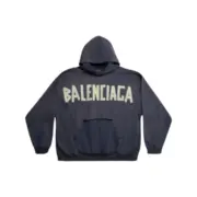 巴黎 BLC 23SS 秀款 膠帶 繃帶logo 水洗做舊 破壞 帽T連帽衛衣帽衫：圖片 3