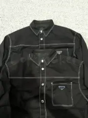 PRA 23FW 經典KF三角標 撞色 白線 口袋 襯衫夾克外套：圖片 18