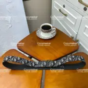 D1OR Oblique Belt 經典老花緹花 頭層牛皮真皮皮帶 腰帶：圖片 8