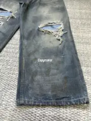 【預售】【2026新年福利】巴黎 BLC 23FW Baggy 水洗糜爛破洞大破壞泥染 丹寧牛仔褲直筒褲長褲：圖片 9