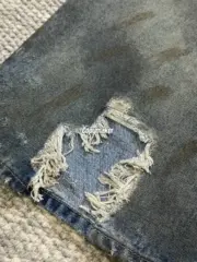 【預售】【2026新年福利】巴黎 BLC 23FW Baggy 水洗糜爛破洞大破壞泥染 丹寧牛仔褲直筒褲長褲：圖片 10