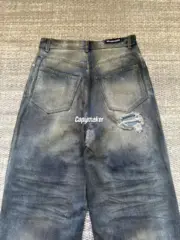 【預售】【2026新年福利】巴黎 BLC 23FW Baggy 水洗糜爛破洞大破壞泥染 丹寧牛仔褲直筒褲長褲：圖片 12