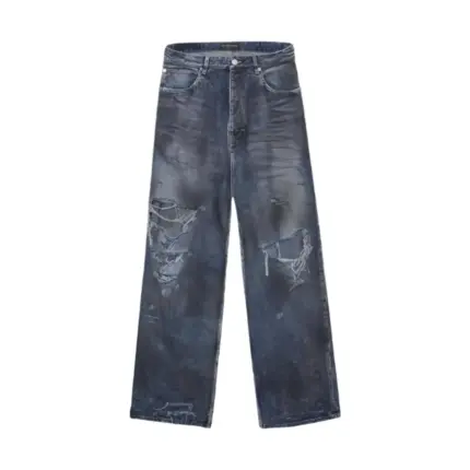 【預售】【2026新年福利】巴黎 BLC 23FW Baggy 水洗糜爛破洞大破壞泥染 丹寧牛仔褲直筒褲長褲