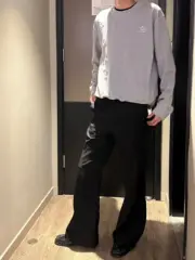 【預售】【福利回饋】PRA 24FW 仿舊水洗印花 後背三角標貼布 衛衣大學T長袖 灰色：圖片 2