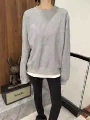 【預售】【福利回饋】PRA 24FW 仿舊水洗印花 後背三角標貼布 衛衣大學T長袖 灰色：圖片 3