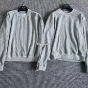 【預售】【福利回饋】PRA 24FW 仿舊水洗印花 後背三角標貼布 衛衣大學T長袖 灰色：圖片 4