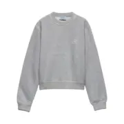 【預售】【福利回饋】PRA 24FW 仿舊水洗印花 後背三角標貼布 衛衣大學T長袖 灰色